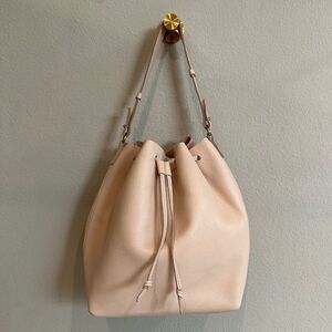 Mark & graham | cream daily bucket bag hobo bucket leather tote RJK monogram